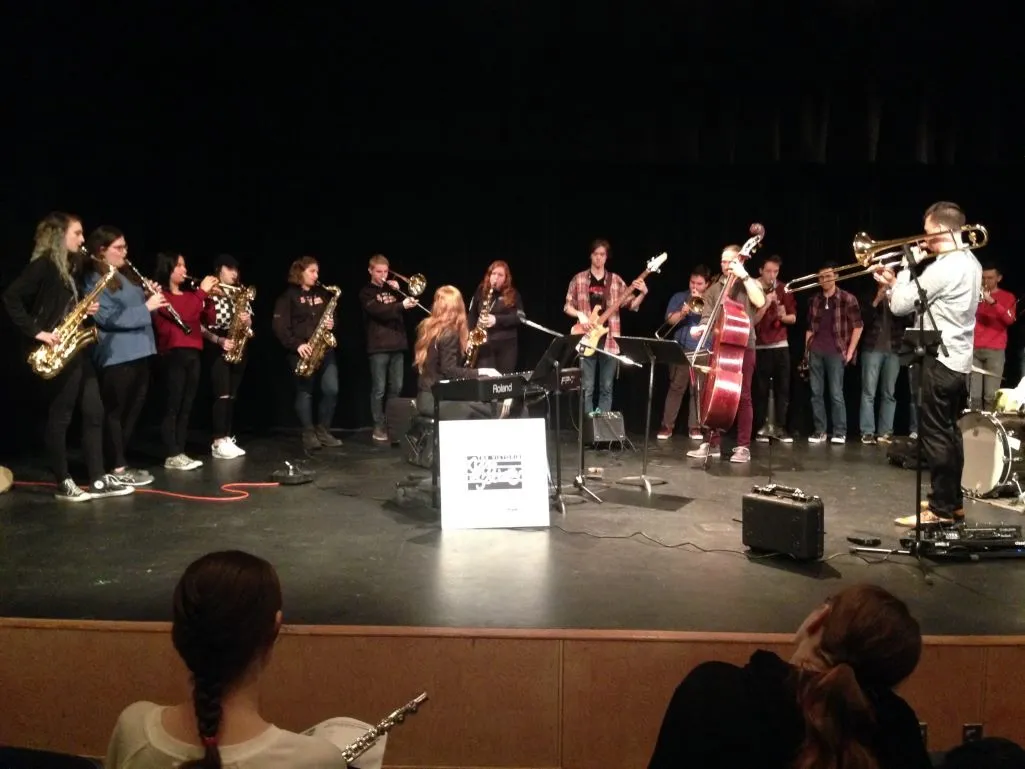 Student musical jam at TD JazzFest workshop