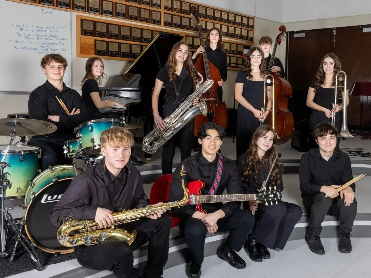 Wellington Secondary School Jazz Ensemble from Nanaimo performing live in June at TD Victoria JazzFest 2025 — presenting jazz standards with fresh, original arrangements.